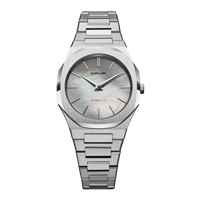 Orologio D1 Milano Mop Silver Ultra Thin 34 mm  in Acciaio D1-UTBL19 - D1-UTBL19